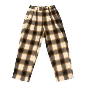 Urban Outfitters size SP Super High Rise Plaid Trouser Pant Baggy Straight Pleat